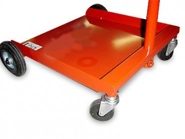 Der mobile Standfuß des Ölablassgerätes